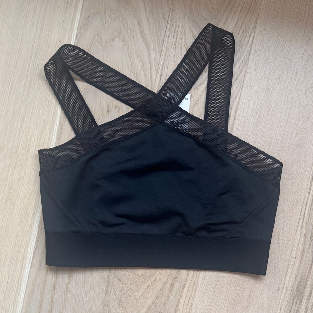 Heroine Sport Black Mesh Halter Sports Bra size M